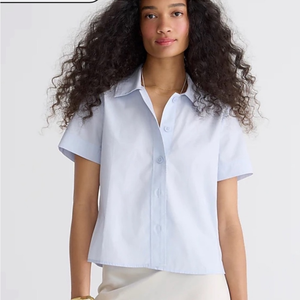 J crew gamine shirt cotton poplin white button down